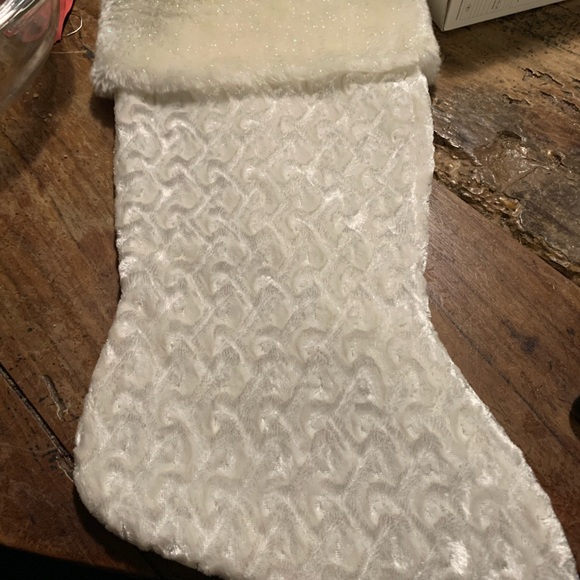 White Christmas Stocking Furry Trim - Picture 1 of 1